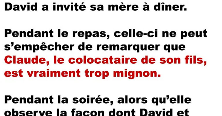 David invite sa mère pour dîner pour lui présenter son coloc