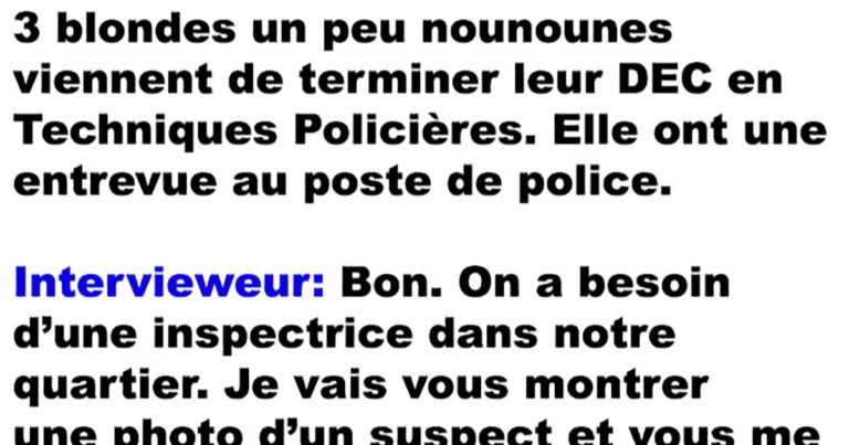 3 blondes légèrement nounounes en entrevue au poste de police