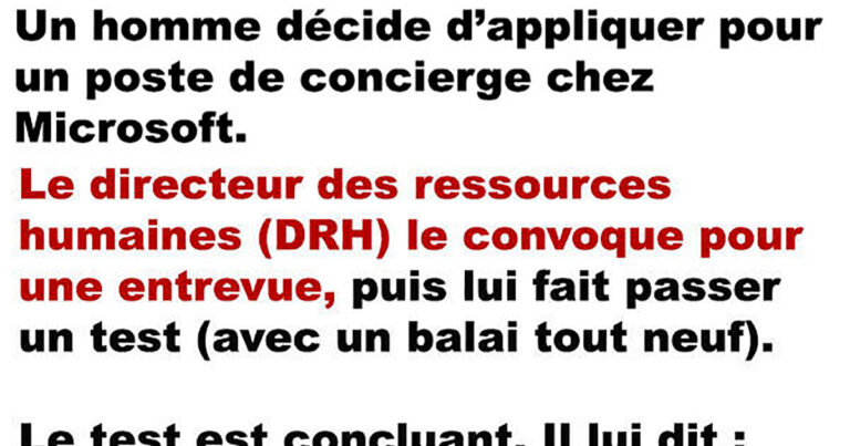 Un homme au chômage qui décide d’appliquer pour un poste de concierge chez Microsoft
